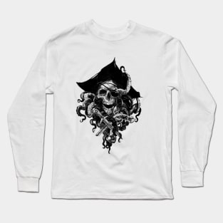 Pirate Skull transparent Long Sleeve T-Shirt